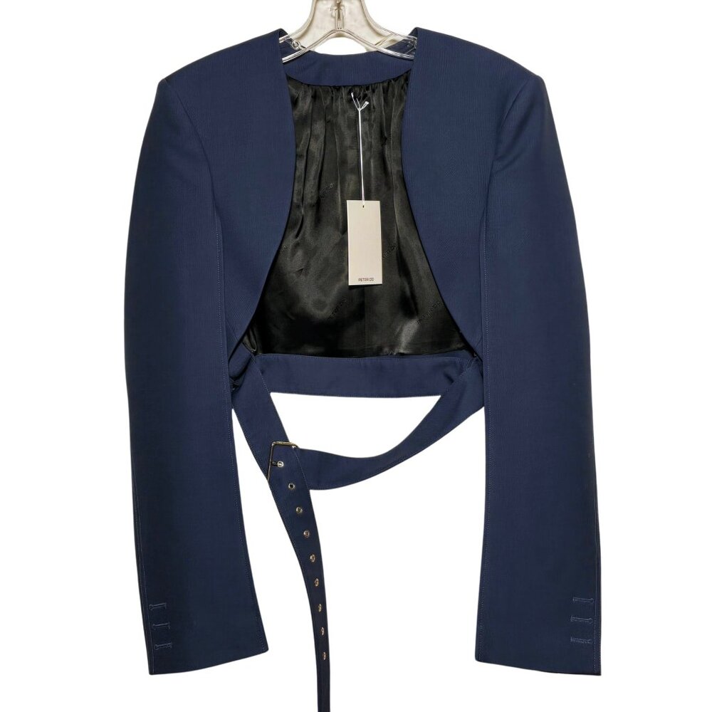 NWT Peter Do Spring 2021 Cropped Tailored Bolero in Cobalt - Size 36